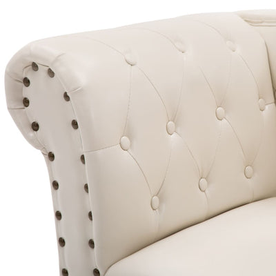 vidaXL Chaise Longue Cream White Faux Leather