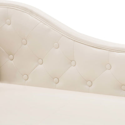 vidaXL Chaise Longue Cream White Faux Leather