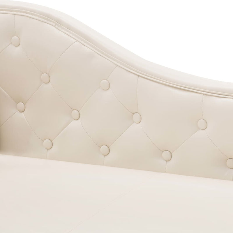 vidaXL Chaise Longue Cream White Faux Leather