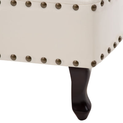 vidaXL Chaise Longue Cream White Faux Leather