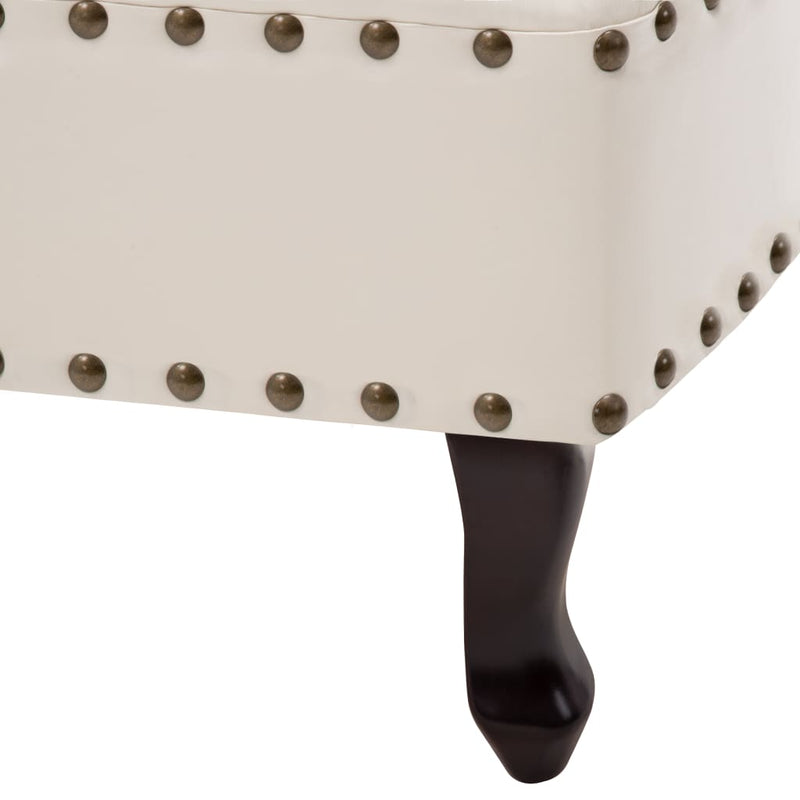 vidaXL Chaise Longue Cream White Faux Leather