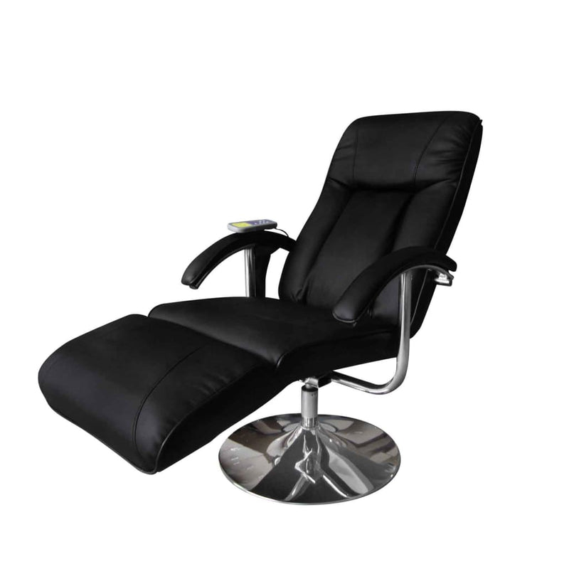 vidaXL Massage Chair Black Faux Leather