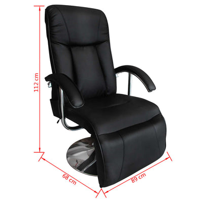 vidaXL Massage Chair Black Faux Leather
