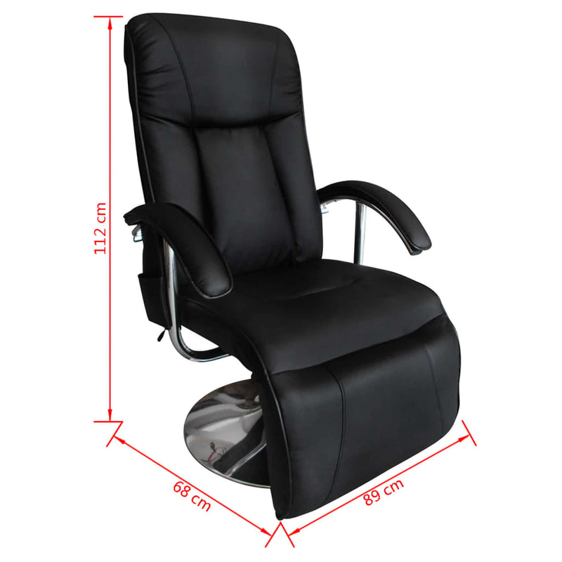 vidaXL Massage Chair Black Faux Leather