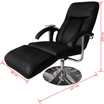vidaXL Massage Chair Black Faux Leather