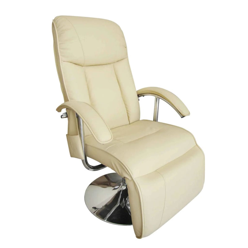 vidaXL Massage Chair Cream White Faux Leather
