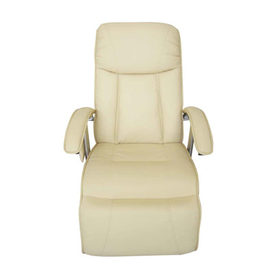 vidaXL Massage Chair Cream White Faux Leather