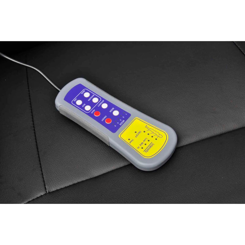 vidaXL Massage Chair with Footstool Black Faux Leather