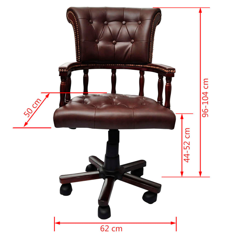 vidaXL Swivel Office Chair Brown
