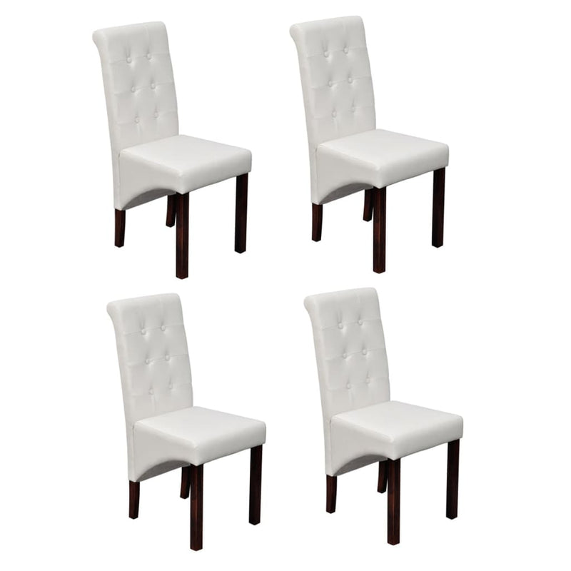 vidaXL Dining Chairs 4 pcs Black Faux Leather