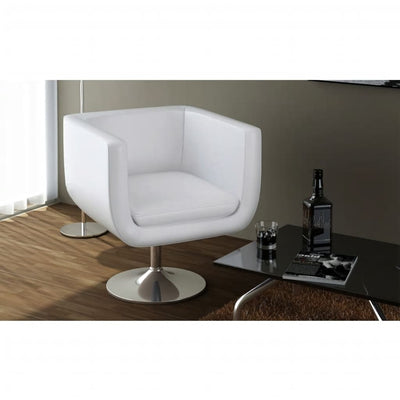 vidaXL Bar Chairs 2 pcs White Faux Leather