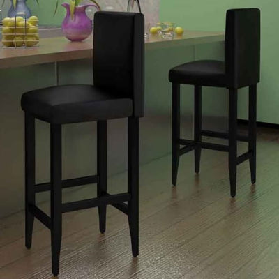 vidaXL Bar Stools 2 pcs Black Faux Leather