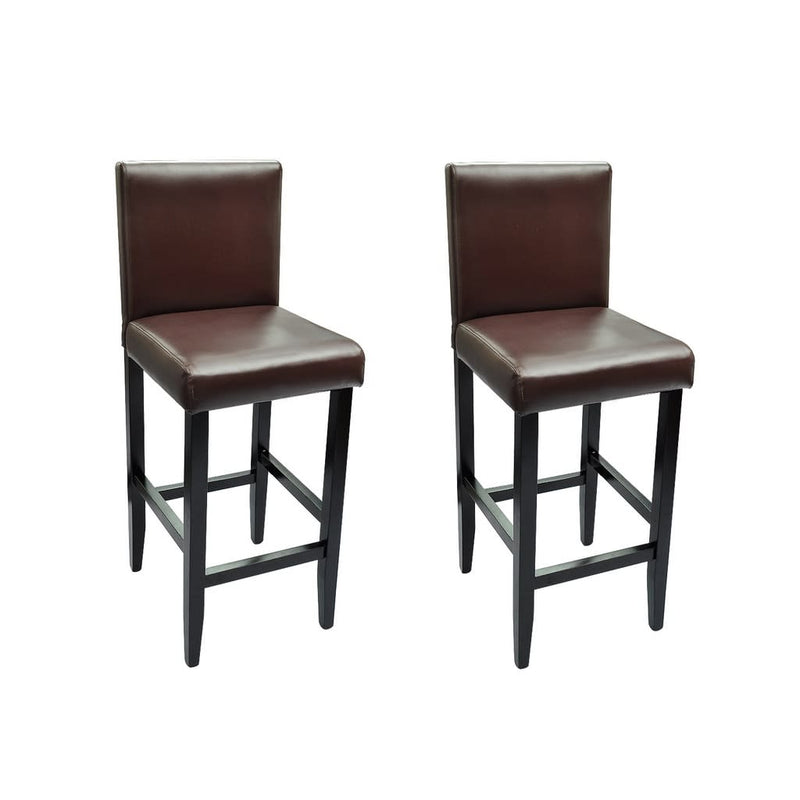 vidaXL Bar Stools 2 pcs Dark Brown Faux Leather