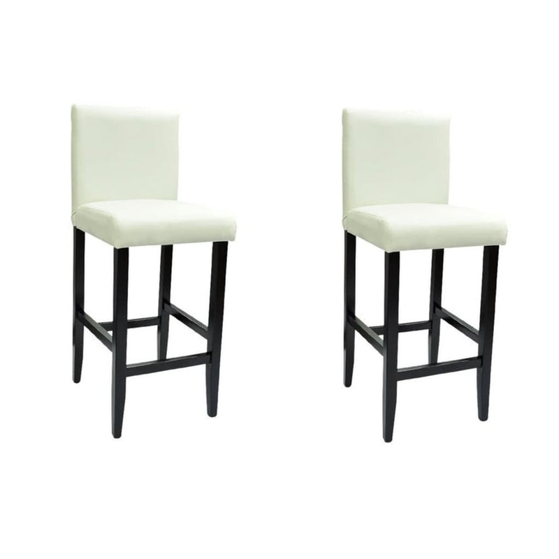 vidaXL Bar Stools 2 pcs White Faux Leather