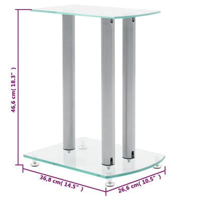 Aluminum Speaker Stands Transparent Safety Glass 2pcs