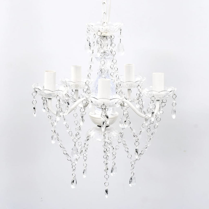 vidaXL Chandelier 5 Bulbs Transparent