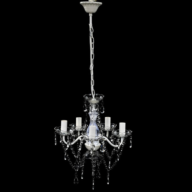 vidaXL Chandelier 5 Bulbs Transparent