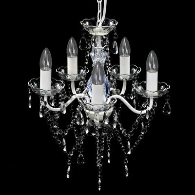 vidaXL Chandelier 5 Bulbs Transparent