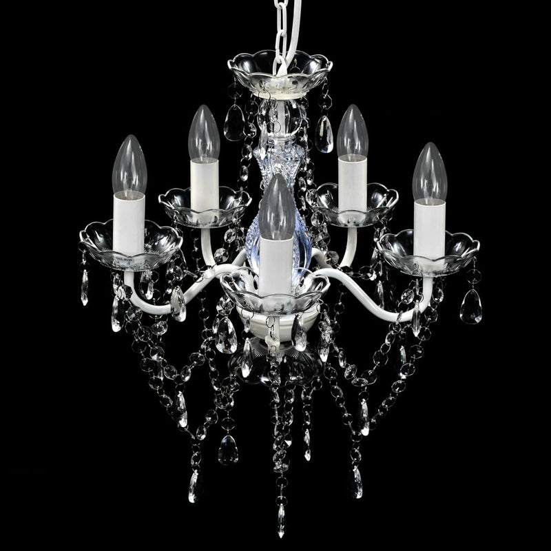 vidaXL Chandelier 5 Bulbs Transparent