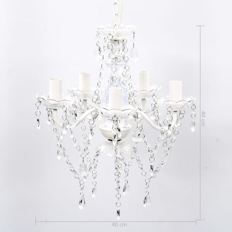 vidaXL Chandelier 5 Bulbs Transparent