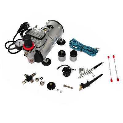 vidaXL Airbrush Compressor Set with 2 Pistols
