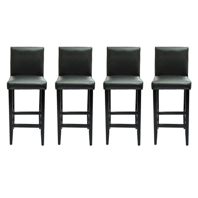 vidaXL Bar Stools 4 pcs Black Faux Leather