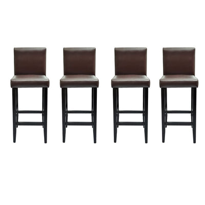 vidaXL Bar Stools 4 pcs Dark Brown Faux Leather