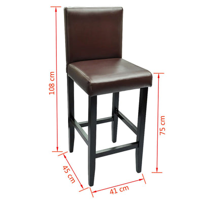 vidaXL Bar Stools 6 pcs Dark Brown Faux Leather