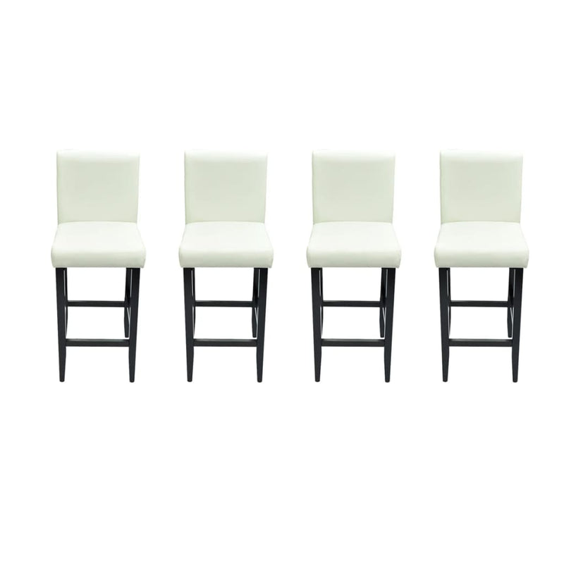 vidaXL Bar Stools 4 pcs White Faux Leather