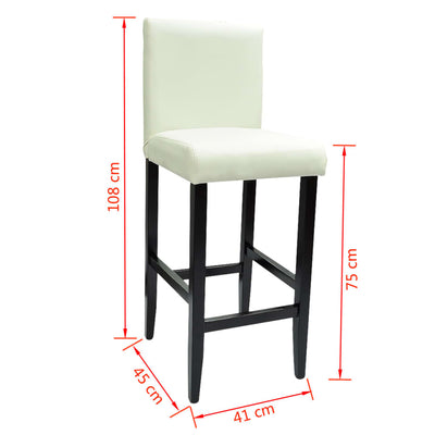 vidaXL Bar Stools 4 pcs White Faux Leather