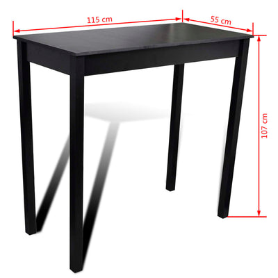 vidaXL Bar Table MDF Black 115x55x107 cm