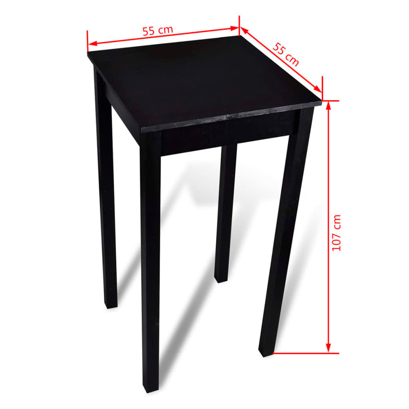 vidaXL Bar Table MDF Black 55x55x107 cm