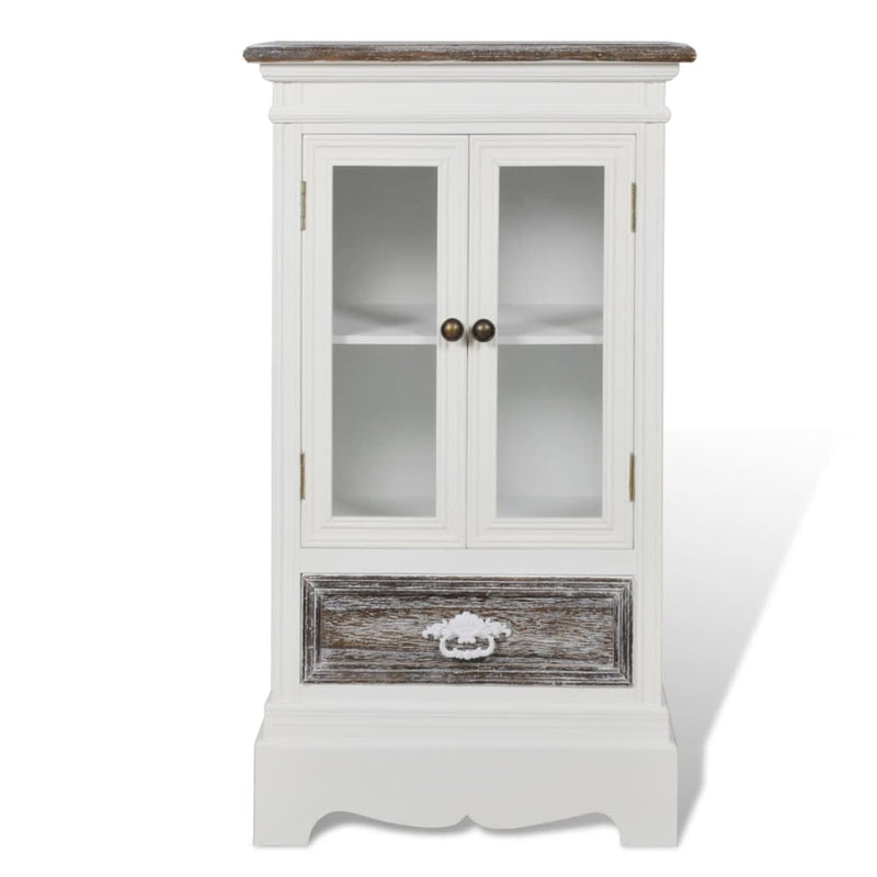 vidaXL Cabinet 2 Doors 1 Drawer White Wood