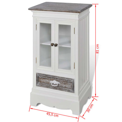 vidaXL Cabinet 2 Doors 1 Drawer White Wood