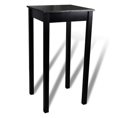 vidaXL Bar Table with 2 Bar Chairs Black