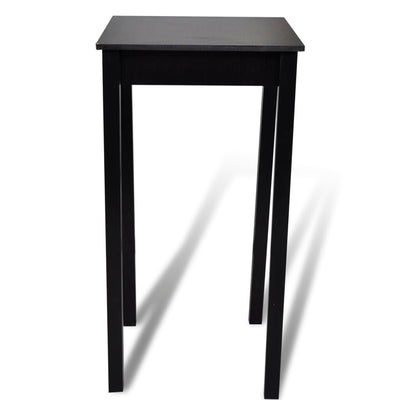 vidaXL Bar Table with 2 Bar Chairs Black