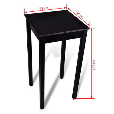 vidaXL Bar Table with 2 Bar Chairs Black