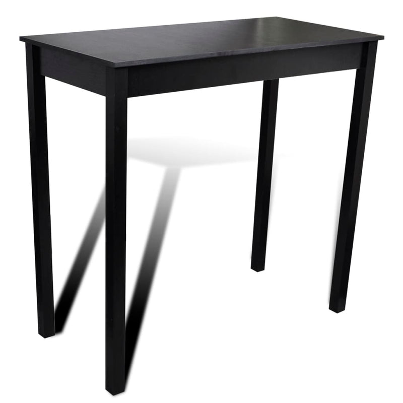 vidaXL Bar Table with 2 Bar Chairs Black
