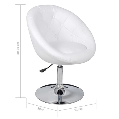 vidaXL Bar Stool White Faux Leather
