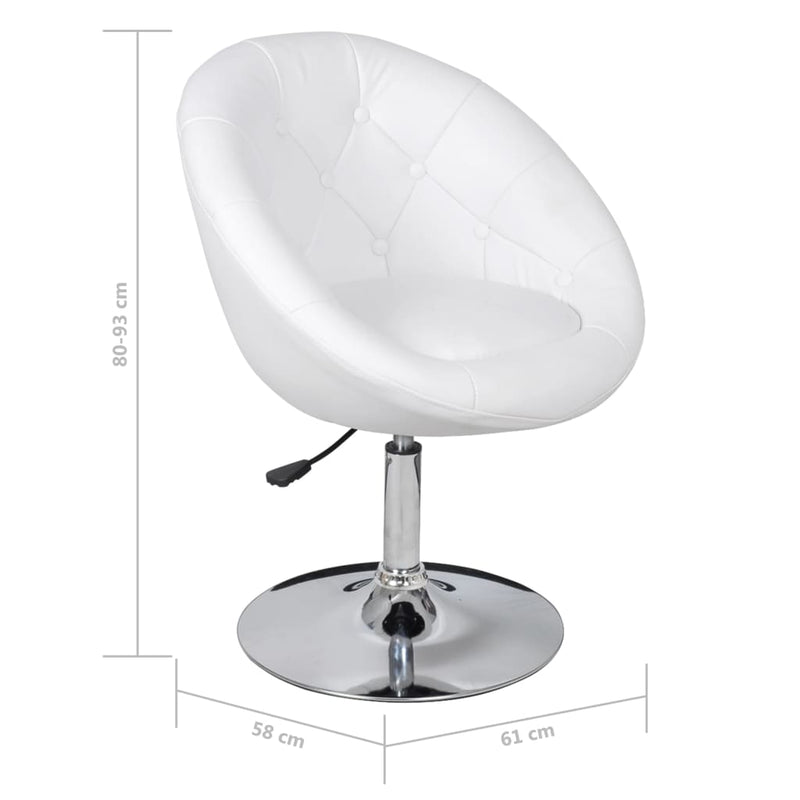 vidaXL Bar Stools 2 pcs White Faux Leather