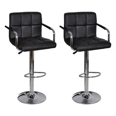 vidaXL Bar Stools 2 pcs Black Faux Leather