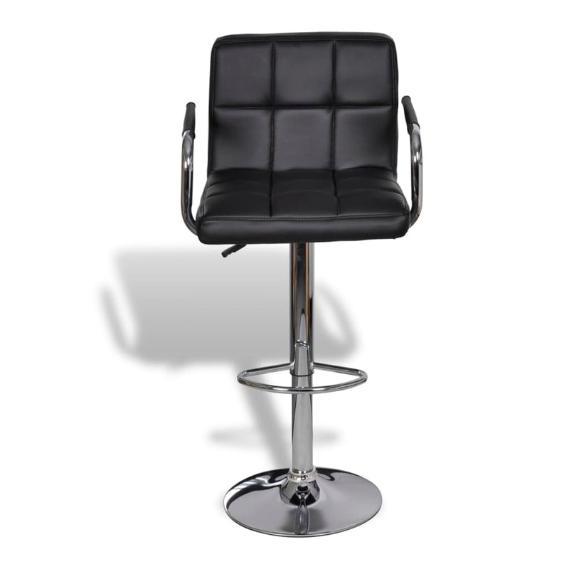 vidaXL Bar Stools 2 pcs Black Faux Leather