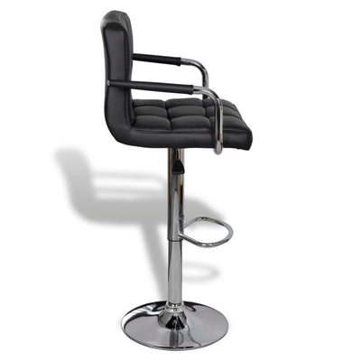 vidaXL Bar Stools 2 pcs Black Faux Leather