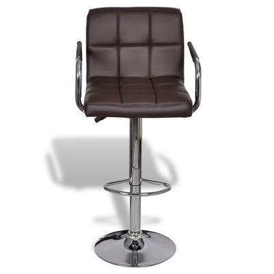 vidaXL Bar Stools 2 pcs Brown Faux Leather