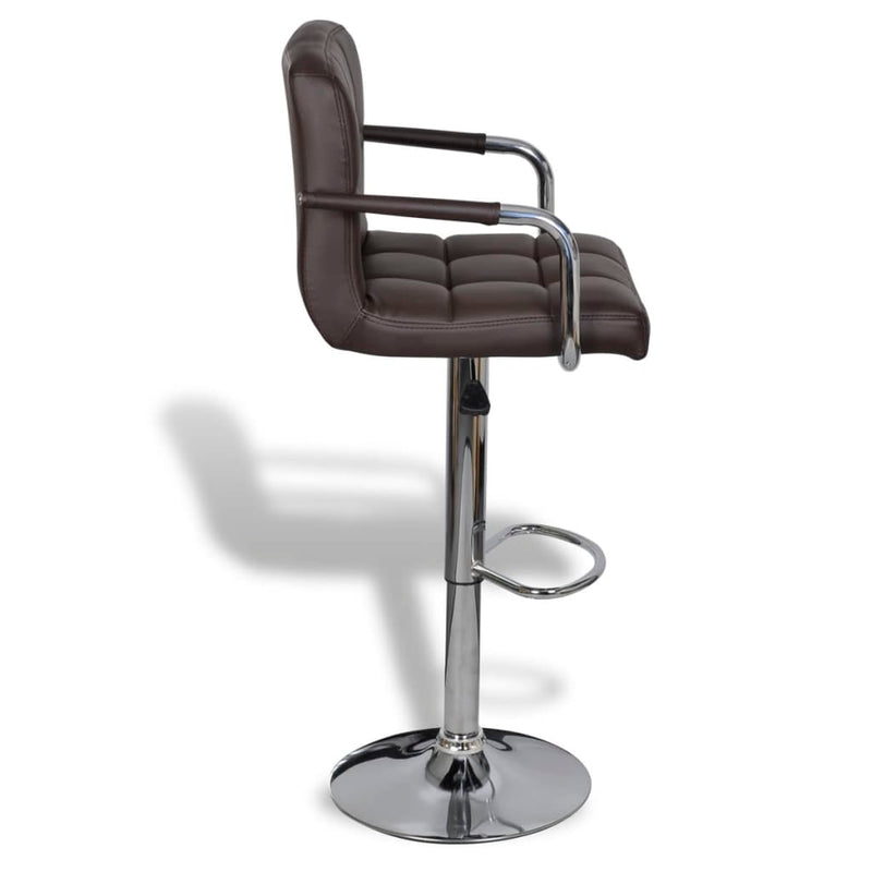 vidaXL Bar Stools 2 pcs Brown Faux Leather