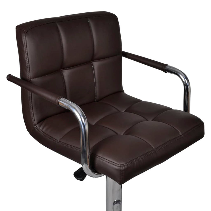 vidaXL Bar Stools 2 pcs Brown Faux Leather