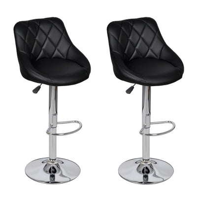 vidaXL Bar Stools 2 pcs Black Faux Leather