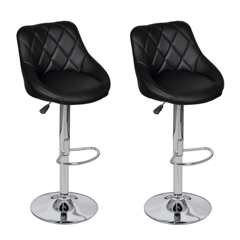 vidaXL Bar Stools 2 pcs Black Faux Leather