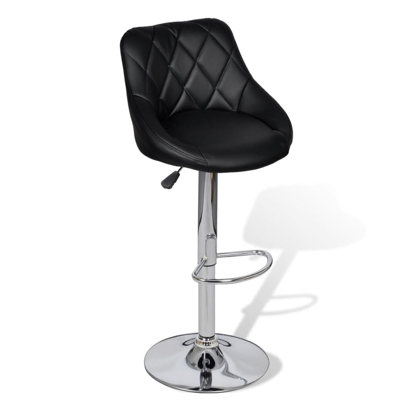 vidaXL Bar Stools 2 pcs Black Faux Leather