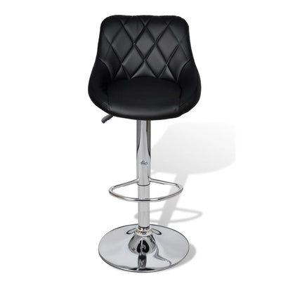 vidaXL Bar Stools 2 pcs Black Faux Leather